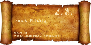 Lenck Mihály névjegykártya